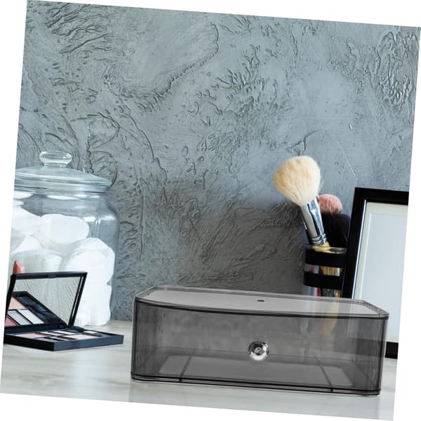 Makeup Organizer Plast Opbevaringsboks Stor Kapacitet Makeup Holder Grå Sølv Organizer til Hjemmet