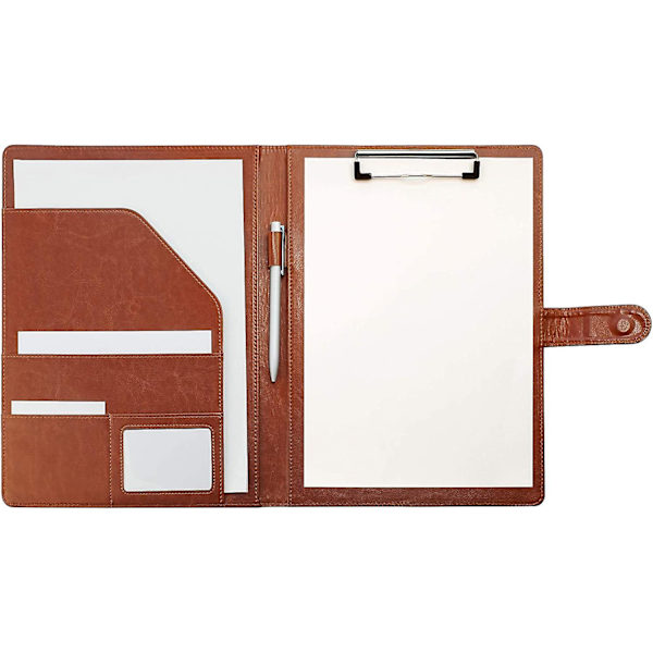 A4 Dokumentmappe, A4 Notatblokk Dokumentmappe Klippbrett, A4 Organizer Sorter (brun)