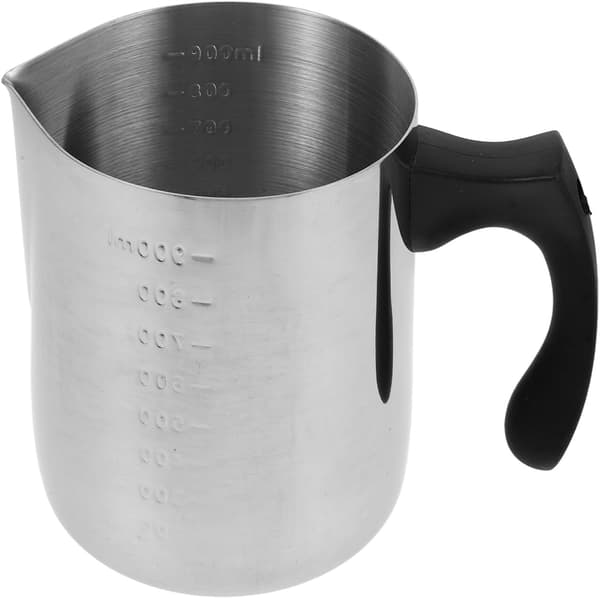 900 ml voks-smeltegryde med sort plasthåndtag, dobbelt-sidet skala i rustfrit stål, stearinlys-vokssmelter