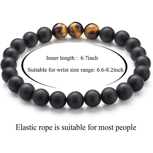 Menn Kvinner 8mm Tiger Eye Stone Beads Armbånd Elastisk Naturstein Yoga Armbånd Gave