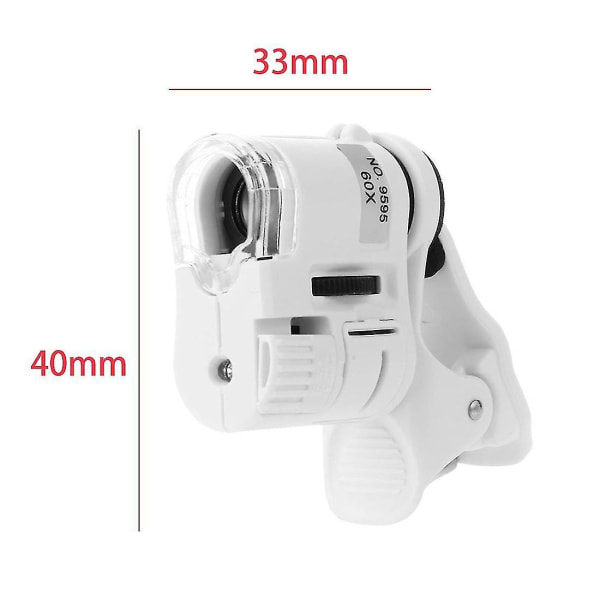 Mini Mikroskop för Telefon 60x Digital Förstoringsglas LED-Ljus