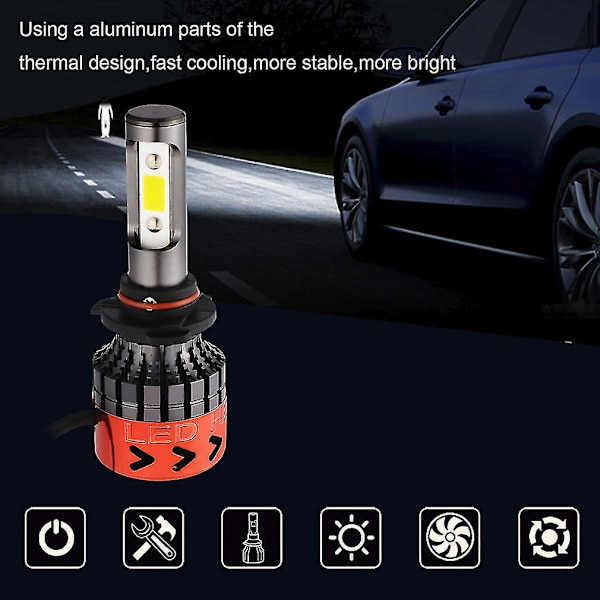 2 st Super Ljusa 9005 60W Bil LED Strålkastare 12V 6000K COB