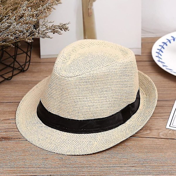 Halm Panama Hat Solstrandhat Bredbremmet Halm Rullet Hat Upf 50+ Til Kvinder (shikai)-yuhao