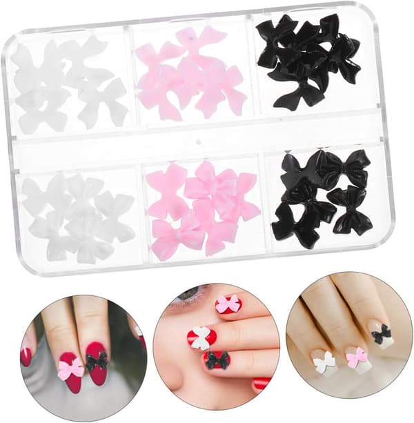 30 stk. sløjfe-neglepynt, søde neglepynt, manicure-negledekorationsartikler til