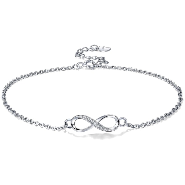 Damen Ankelarmbånd 925 Sterling Sølv Sommer Barefoot Strand Ankelarmbånd Med Zirkon Justerbar 22+4cm