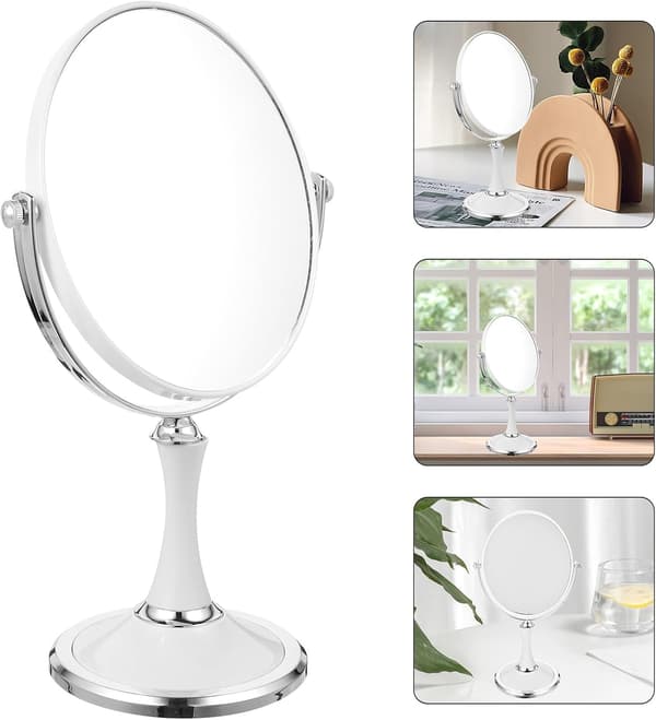 Makeupspejl Kosmetikspejl med Stabil Base Forstørrelsesglas Rustfrit Stål og Pp Materiale