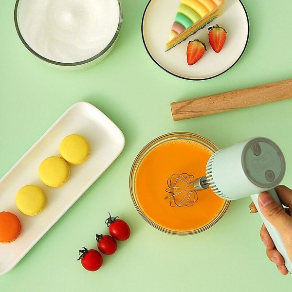 Trådløs 3-trinns mini-mikser Elektrisk matblender Håndholdt mikser Green 2 set