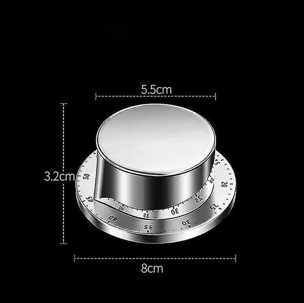 Köktimer med Magnetisk Bas Köksprylar Matlagningsverktyg Rostfritt Stål Köktimer (1 Styck) Silver