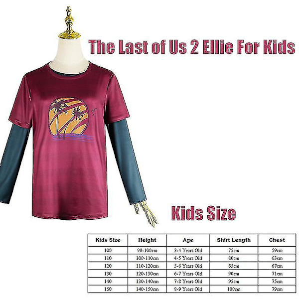 2023 Kostume Piger The Last Of Us Ii: Ellie Outfit Til Voksne 130
