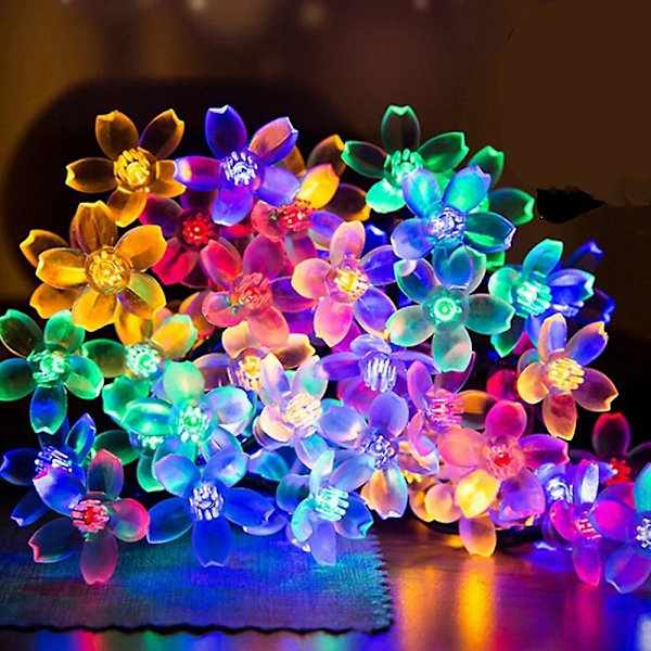 Aurinkoenergialla toimiva LED-valoketju 6,5m 30 LED:tä Kirsikankukka 8 Tilaa