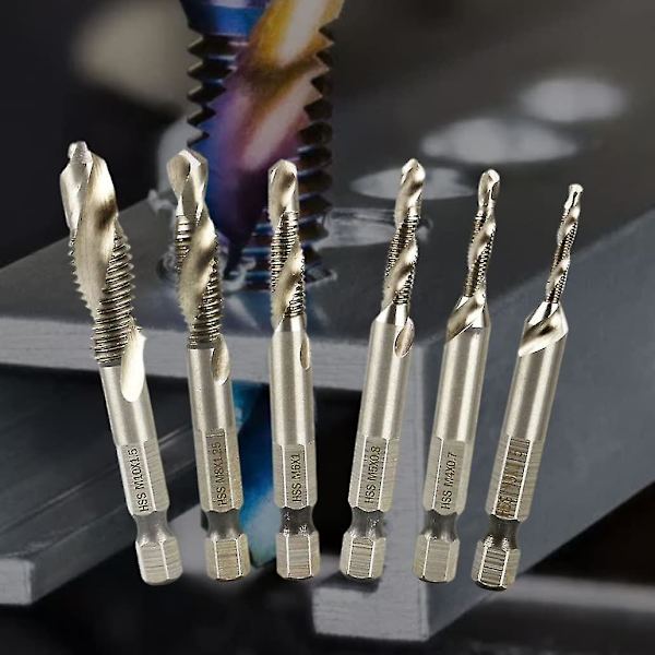 Borrbitsset för elverktyg, HSS-borr, solida spetsborr, metall, multifunktionella spiralborr (1 set, silver)