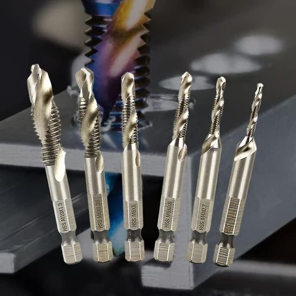 Verktøytilbehør Borsett Høyhastighetsstål Bor Solid Brad Point Bor Bits Metall Multi Bruk Twist Bits (1 sett, Sølv)