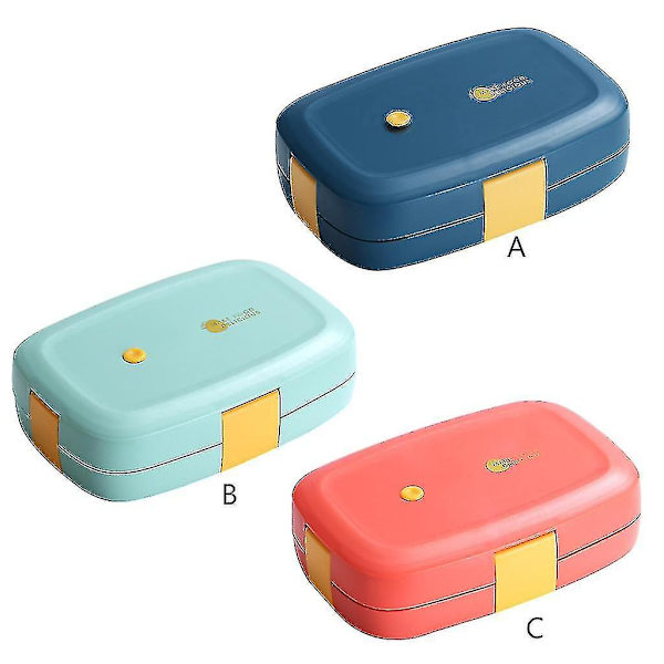 Bærbar Bento Box med enkelt rum, enkelt lag, rustfrit stål, PP og silikone