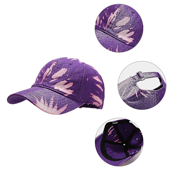 Breathable Baseballcaps med Graffiti-design for vår og sommer - Justerbar Purple