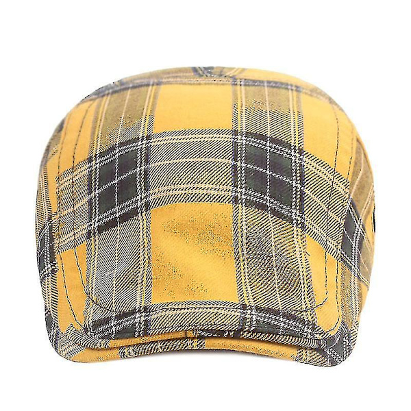Beret Hat med Ternet Stof Advance Hats Kunstnerisk Ungdom Peaked Cap College Style Beret Mænds Og Kvinders Solhatte Red