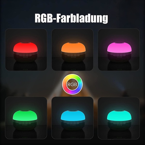 Leirintälamppu RGB-värimuutoksella, LED-leirintälyhty 5200 mAh USB-lahjalla