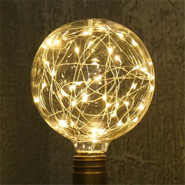 4 stk LED Globe Fairy Pærer Stjerneklare Dekorative