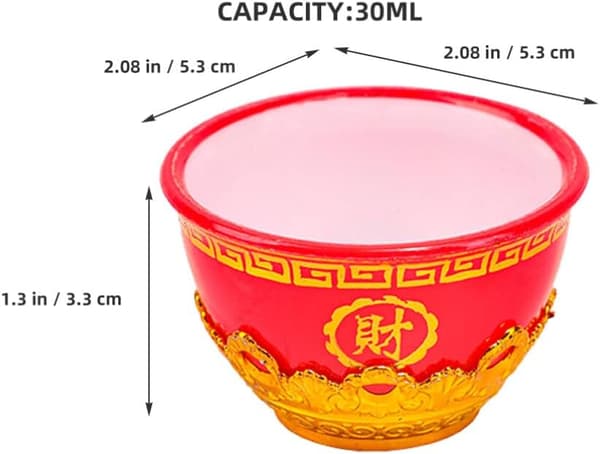 6 stk. tilbudsbolle for tempel buddhistisk dekorativ kopp multifunksjonell hellig liten kopp