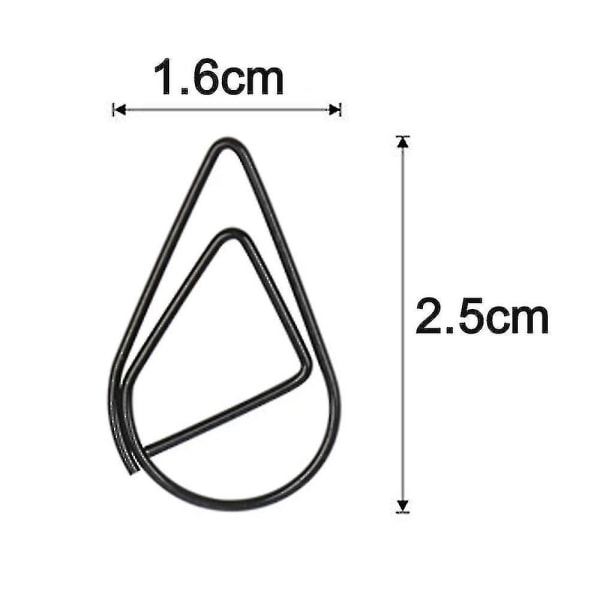 100 stk. Papirclips, Holdbare Rustfrie Papirclips Ideelle Til Kontor, Skole Og Personlig Dokumentorganisation - yuhao Black