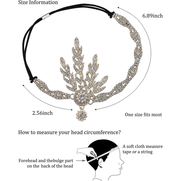 Art Deco 1920-tallsklaff Great Gatsby Inspired Leaf Medallion Pearl Headpiece Hodebånd