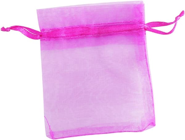 2 stk. Organza snøreposer til bryllupsgaver og smykkeposer til datter og tasker