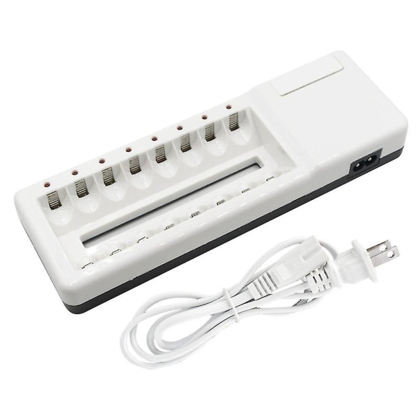 Palo 2.4A USB-lader med 8 spor for batterier, uavhengig lading
