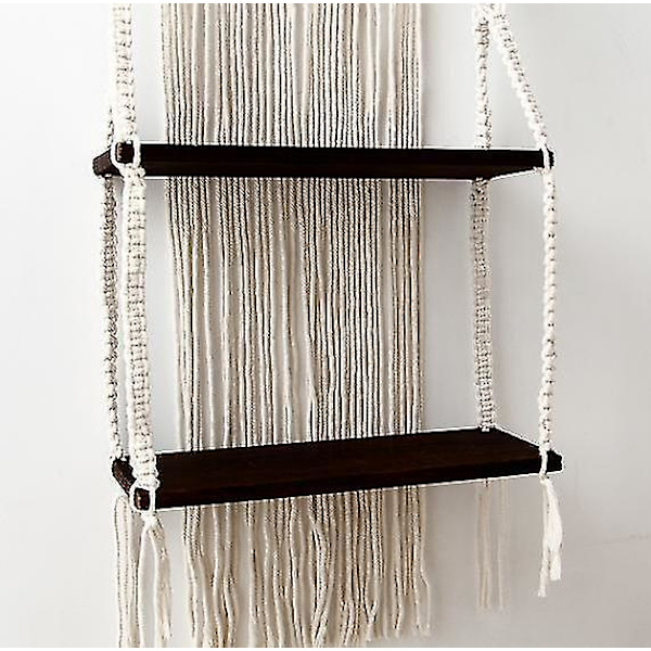 Bohemian Macrame-seinävaatehylly, käsin kudottu seinävaate säilytyshylly