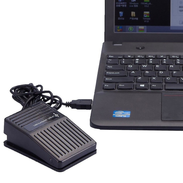 Svart USB enkelfotsbrytare Pedalkontroll PC-spel