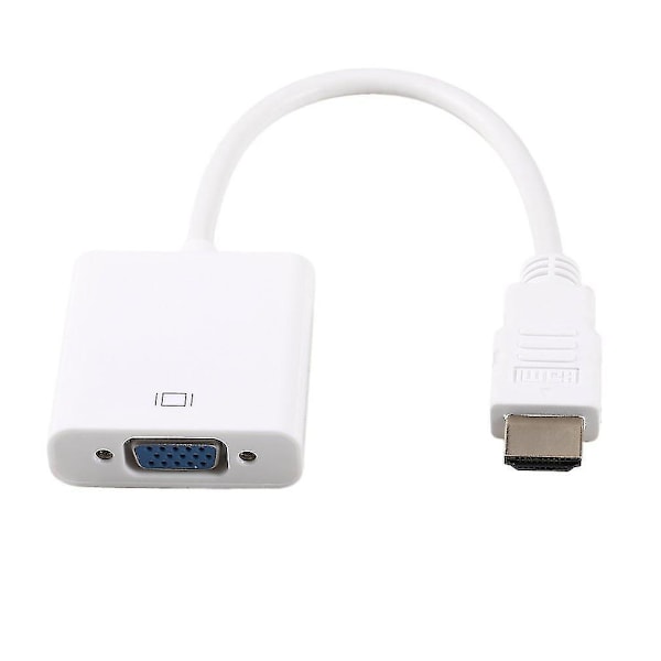 Vit HDMI Hane till VGA Hona Adapter Konverterare 1080p