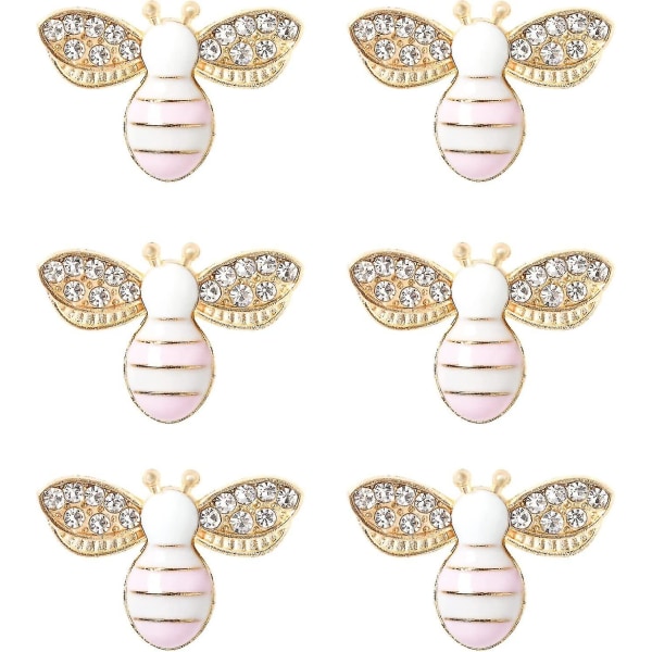 20 stk Emalje Bee Charms Anheng Rhinestone Emalje Håndverk Utsmykning Crafting