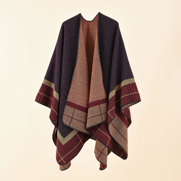 Naisten Lämmin Avoin Etuosa Shaalit Ja Huivit Elegantti Neuletakki Poncho Cape Takki navy