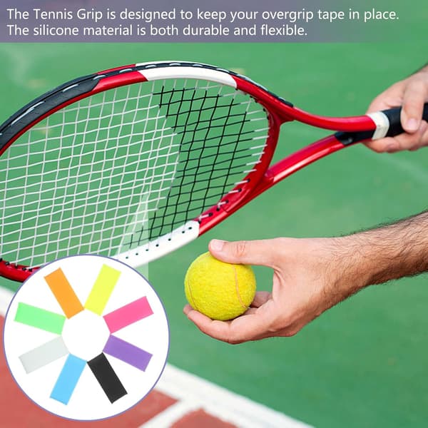 16 st elastiska halkfria silikonracketgreppsringar för tennis- och badmintonracketar