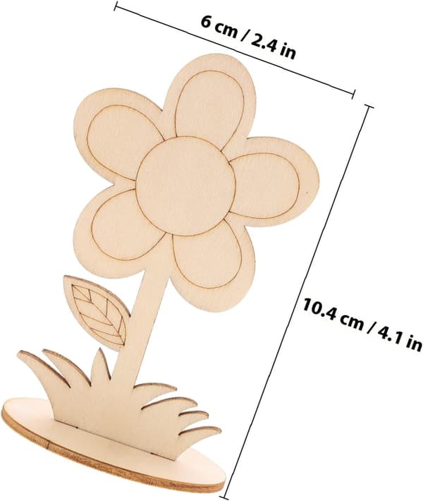 Obehandlade träblommor utskärningar Träpysselblommor Lätta att måla 12 st