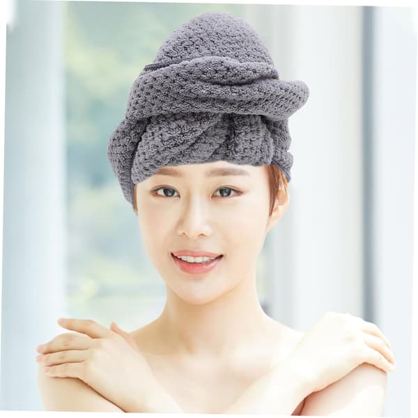 2 stk. hurtigtørrende hårhætte mikrofiber hårturban absorberende tørring til kvinder piger sove
