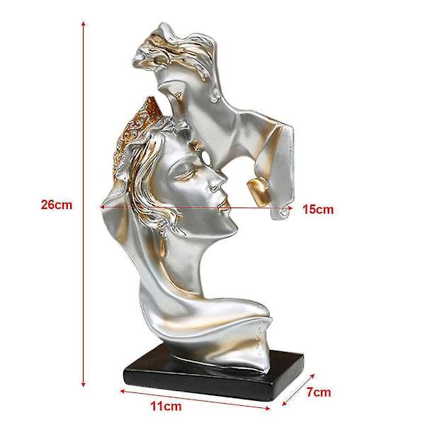 Figur Statue Harpiks Håndværk Ornament Stue Soveværelse Butik Cafe Dekoration Champagne