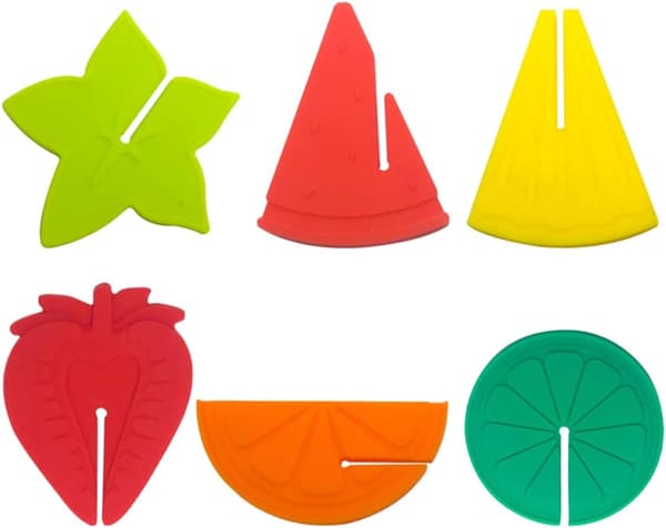 Silikon vinglassmarkører Unikt design 6 stk for koppidentifikasjon og dekorasjon