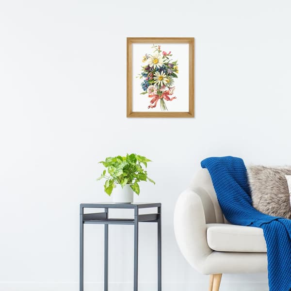 Billedramme med pressede blomster, enkel stil, akryl og træ, dobbeltsidet display billedramme