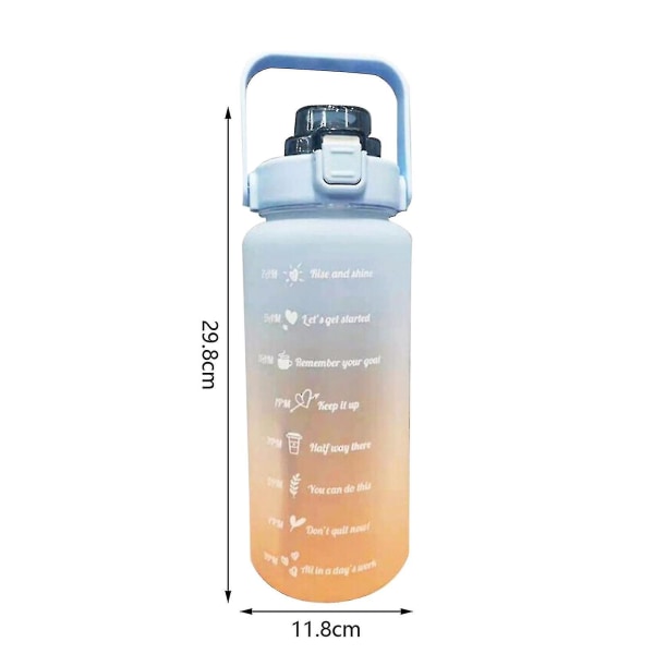 Outdoor Water Bottle Time Marker 2l Motivation Bottle Gifts-värivaaleanpunainen