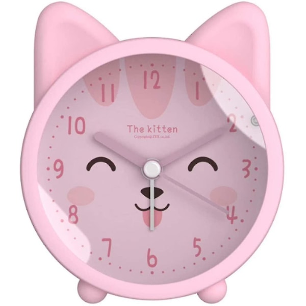Kids Cute Cat Printed Alarm Clock digital klokke med nattlys