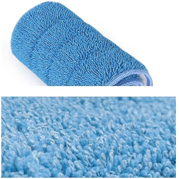 Mikrofiber Moppklut, 3-pakks erstatningsrengjøringsputer Mopp Pute, Borrelås Vått og Tørt
