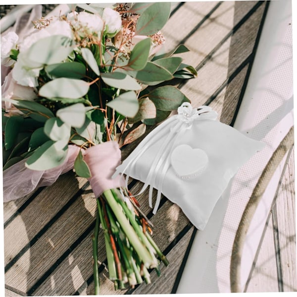 Unik Blomsterdesign Pute Ringbærer Puteholder for Bryllup