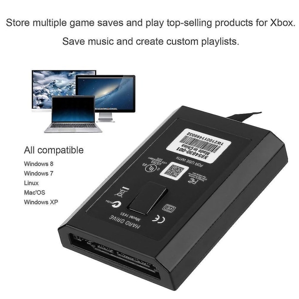 500 GB HDD intern harddisk til Xbox 360 Slim