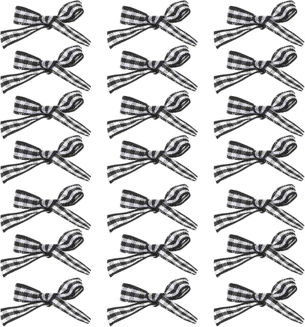 100 kpl 6 mm mustia polyesteriaskartelurusetteja DIY-minirusetteja ompelutarvikkeisiin sopivia