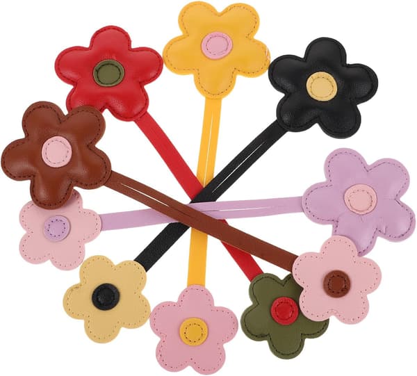 5 stk. solsikke nøglering læder taske charms til håndtasker mulepose tilbehør blomster pung charm