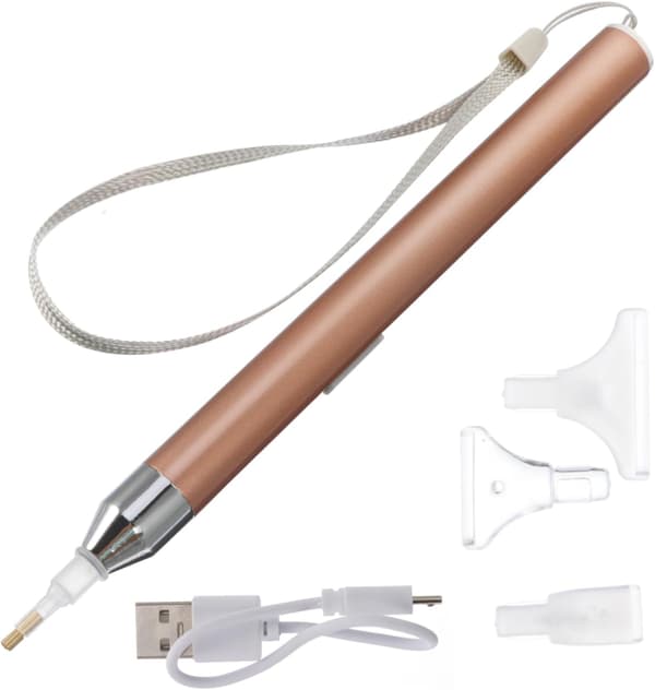 USB oppladbar LED lysende edelstenmalingspenn med 4 avtakbare hoder