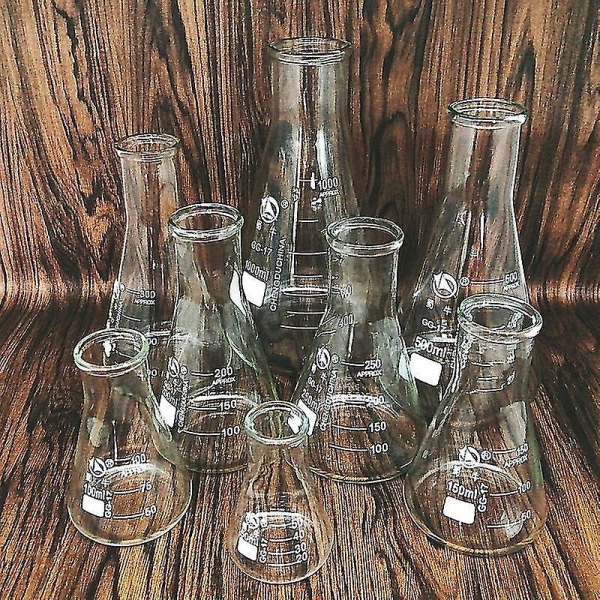 50-1000ml Erlenmeyer-kolv av borosilikatglas med bred hals