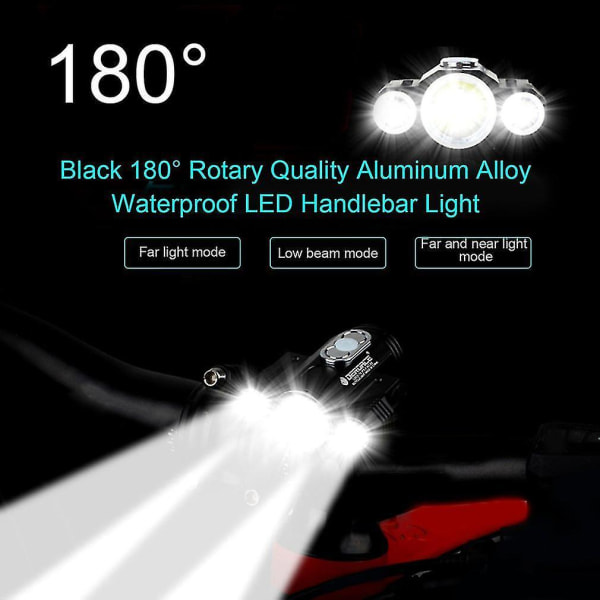 Sort 180 roterende vandtæt LED styrlys