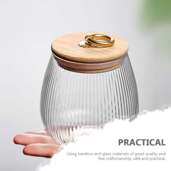 Förvaringsburk Förseglad Glas Te Förvaringsburk 950ml Bambu och Glas Material