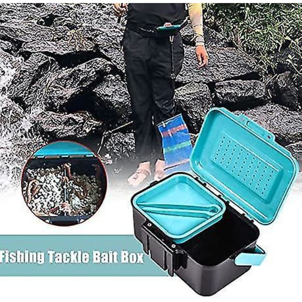 Bait Box Fiske Mask Live Bait Bärbar Bete Förvaringslåda