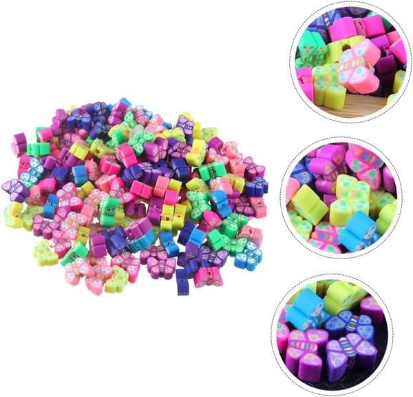 11MM Sommerfugleformede Bløde Lerperler DIY Armbåndsfremstilling Håndværkstilbehør Ca. 100 Stykker Pose